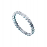 HONEYCOMB PAVE WHITE GOLD BAND