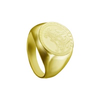 MENS PERSONALISED INITIAL YELLOW GOLD RING