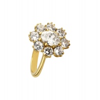 OVAL HALO YELLOW GOLD RING