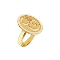 PERSONALISED INITIAL ROUND YELLOW RING
