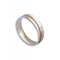 WHITE AND ROSE GOLD SQUARE FLAT BAND