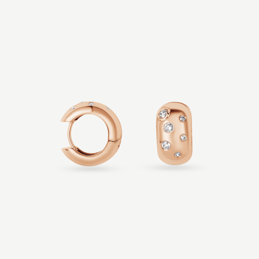 Diamonds & Rose Gold Hoop Earrings