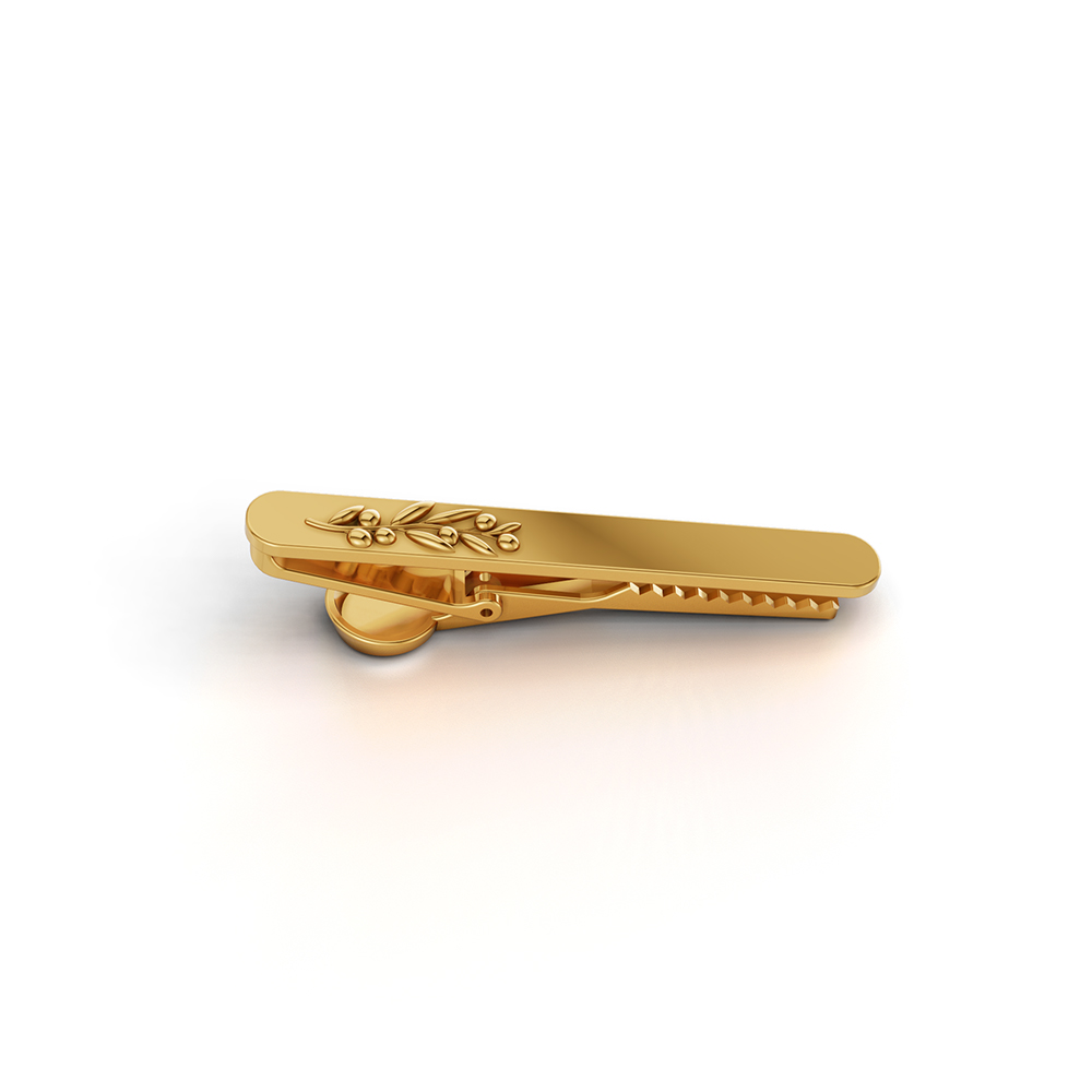OLIVE LEAF GOLD TIE CLIP