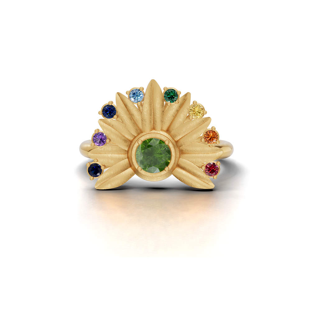 RAYS OF LIFE YELLOW GOLD RING - Image 2