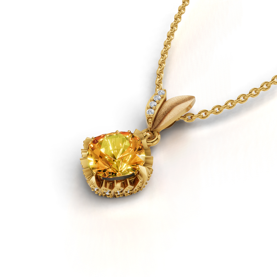 GOLDEN HALO YELLOW GOLD NECKLACE
