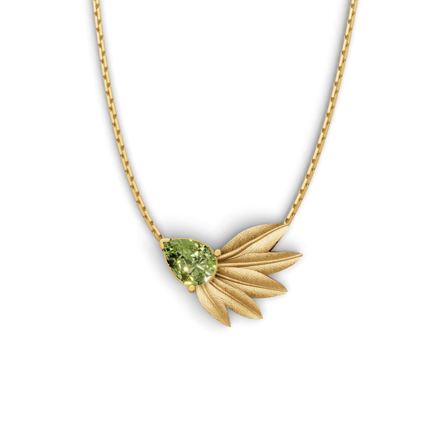 OLIVE WING RAY PERIDOT NECKLACE