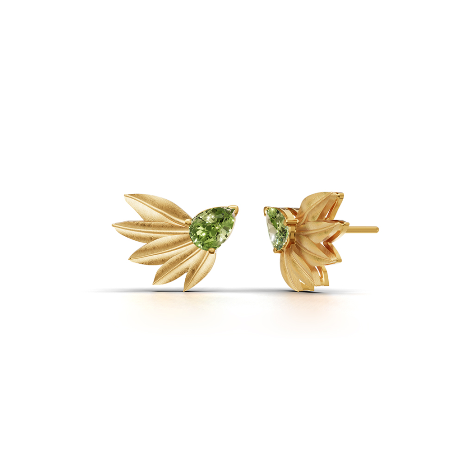 OLIVE WING RAY PERIDOT EARRINGS