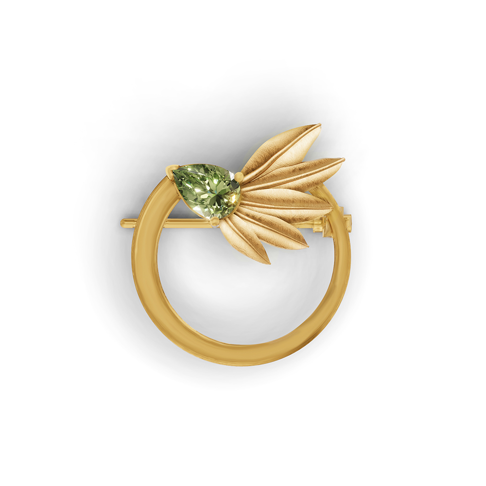 OLIVE WING RAY PERIDOT BROOCH - Image 2