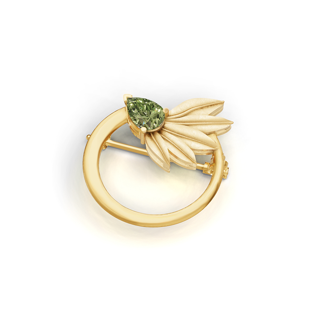 OLIVE WING RAY PERIDOT BROOCH