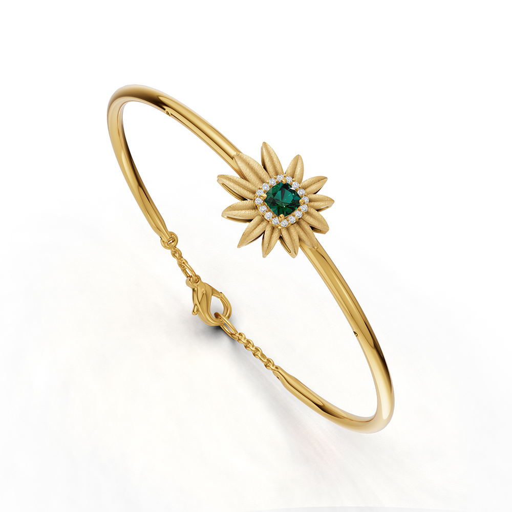 OLIVE ARC EMERALD BRACELET