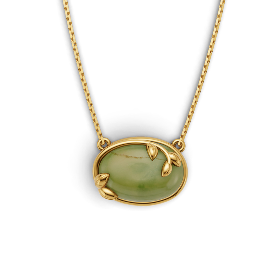 OLIVE LEAF PREHNITE NECKLACE