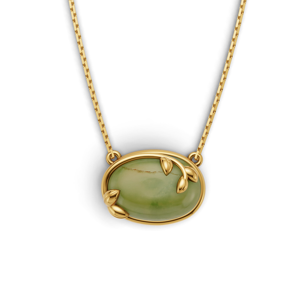 OLIVE LEAF PREHNITE NECKLACE