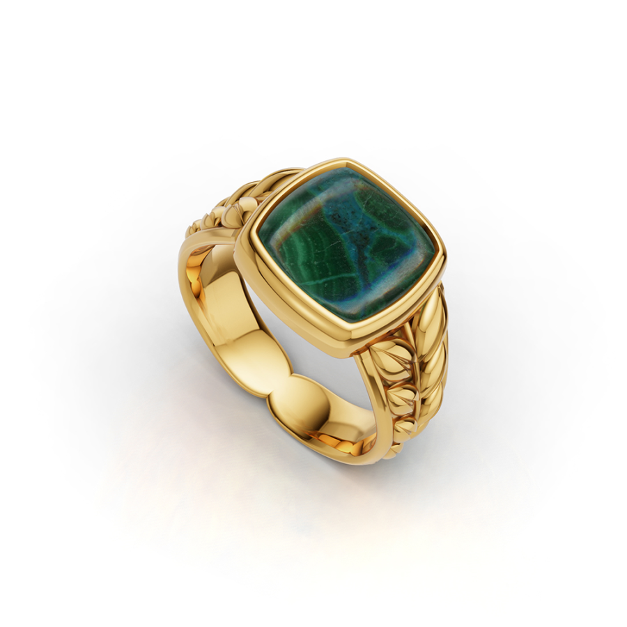 OLIVE LEAF CHRYSOCOLLA STATEMENT RING
