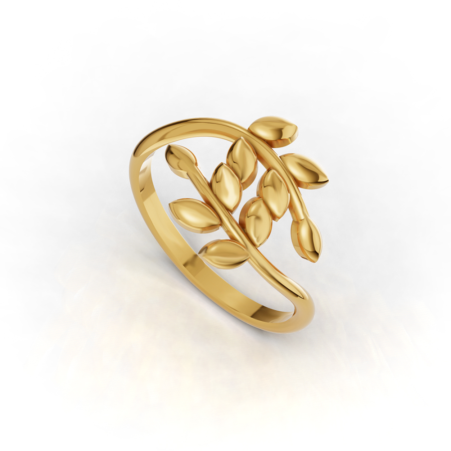 OLIVE LEAF GOLD RING