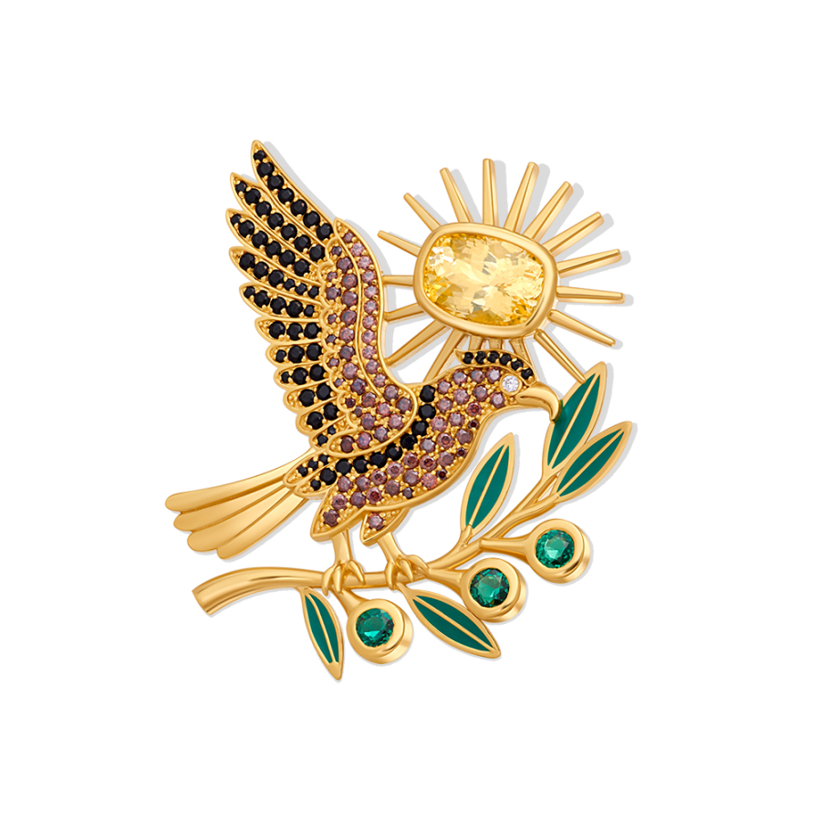 EAGLE OF THE OLIVE SUN BROOCH
