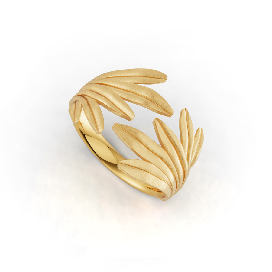 OLIVE LEAF GOLD RING
