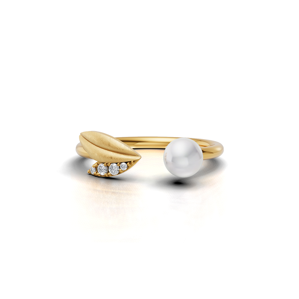 GOLDEN HALO PEARL ZIRCON RING - Image 2