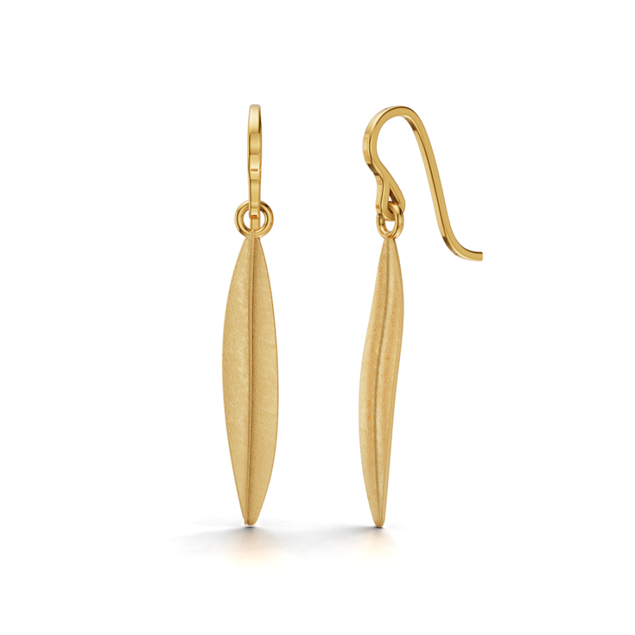 OLIVE LEAF GOLD EARRINGS