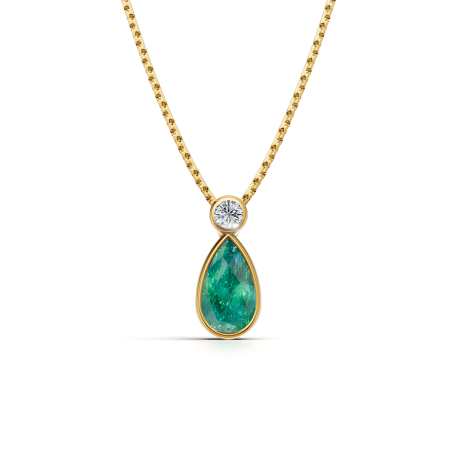 OLIVE DROP EMERALD NECKLACE