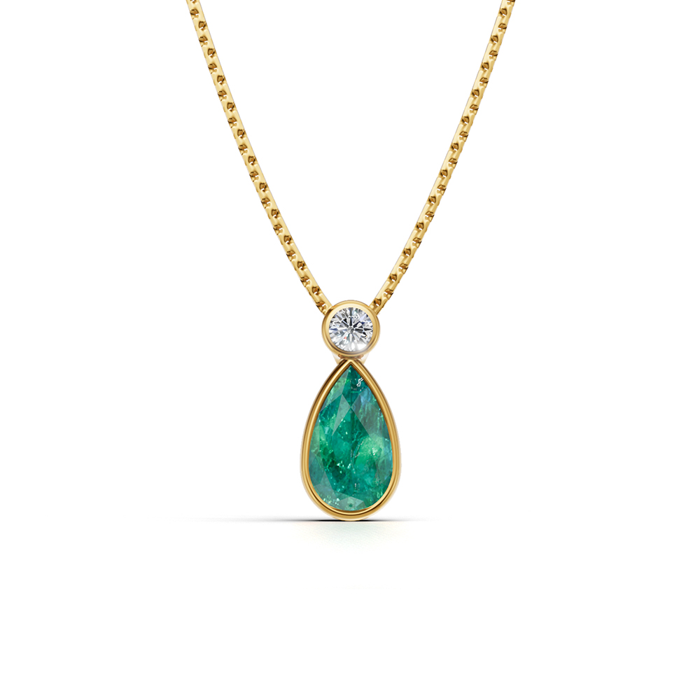 OLIVE DROP EMERALD NECKLACE