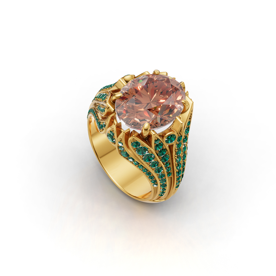 RAYS OF LIFE TOURMALINE EMERALD RING