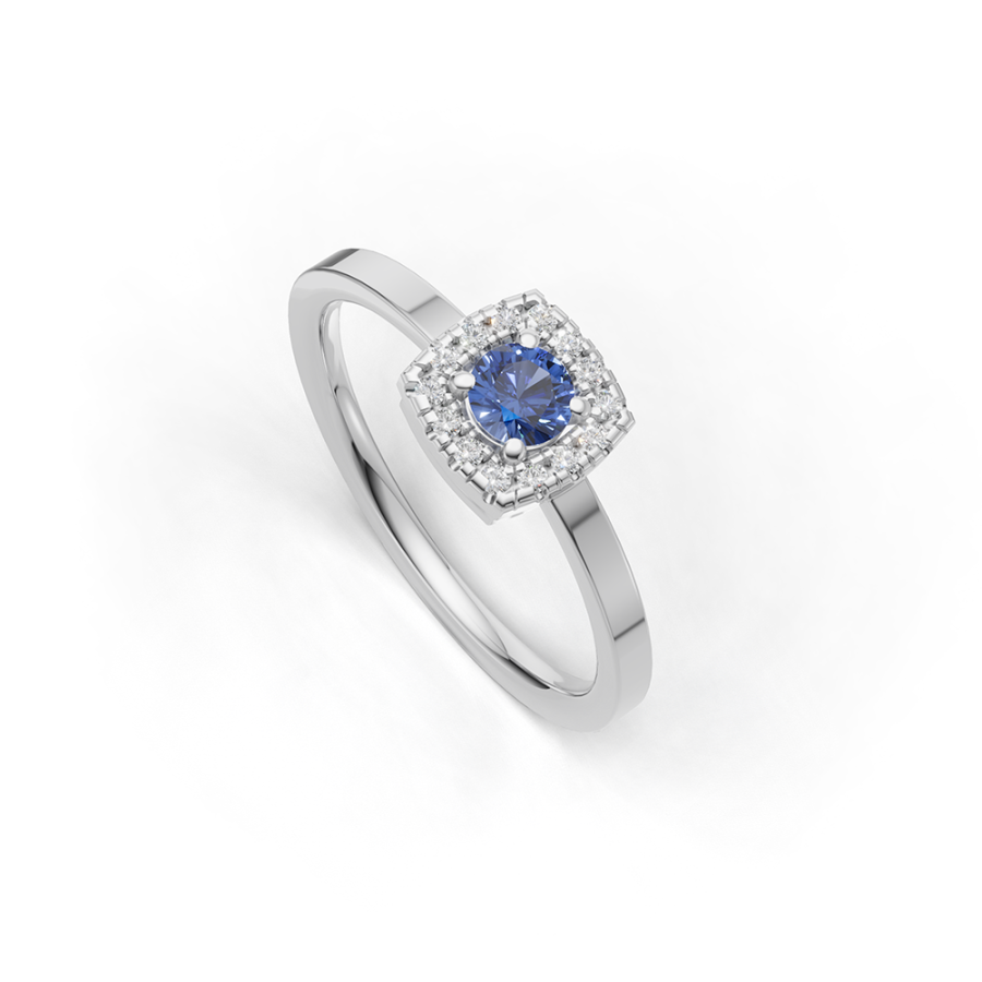 SAPPHIRE HALO RING
