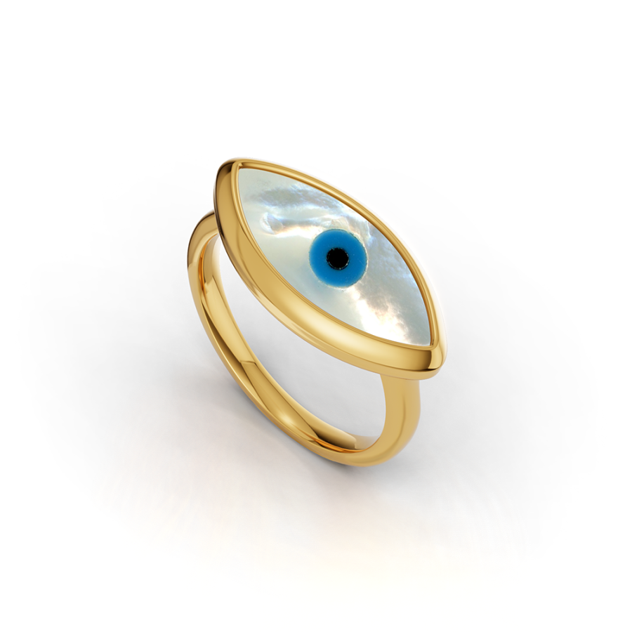 MOTHER OF PEARL EYE RING