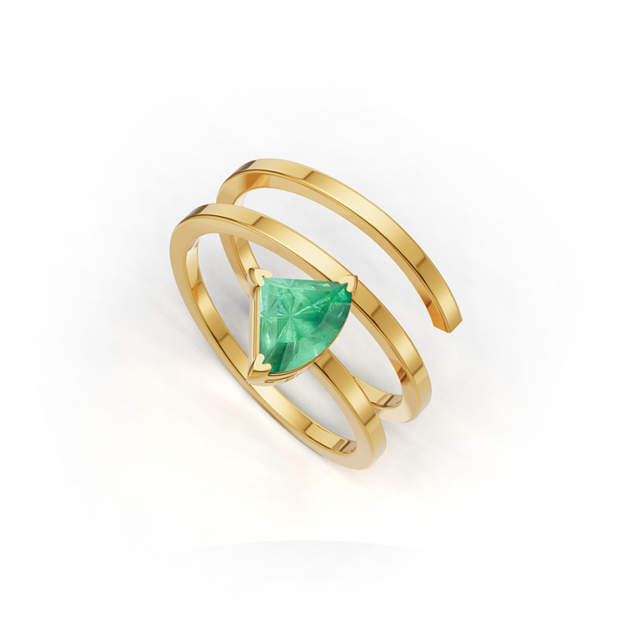 EMERALD ARC RING