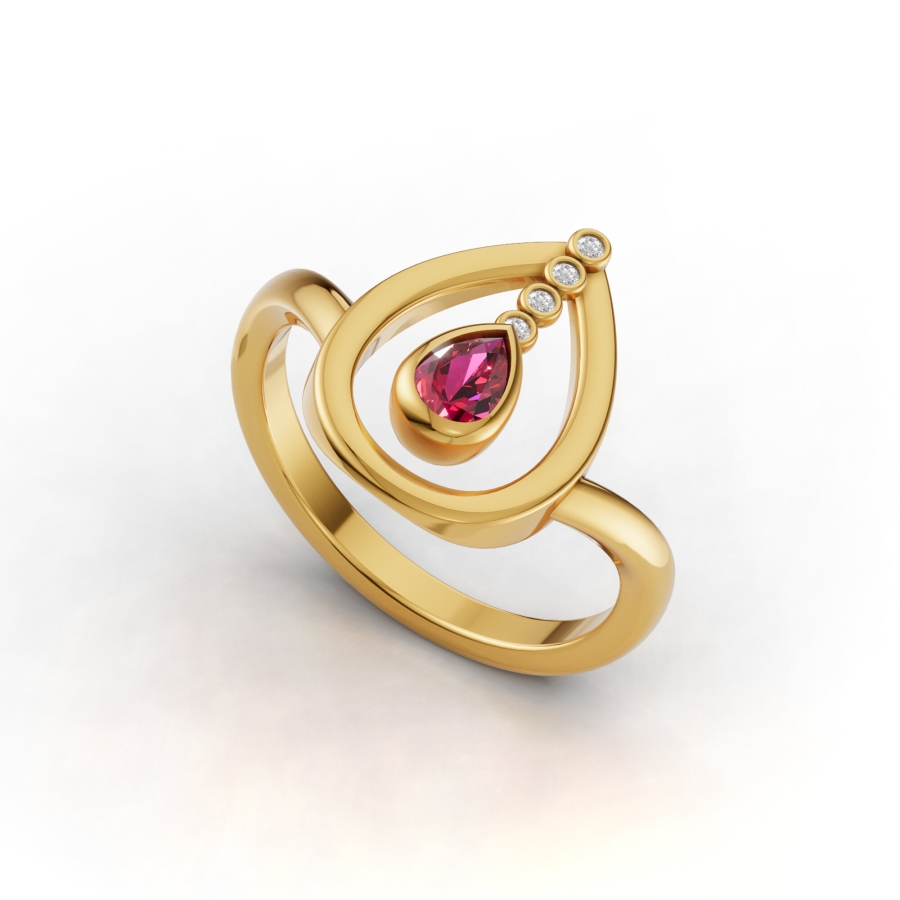RUBY DROP RING