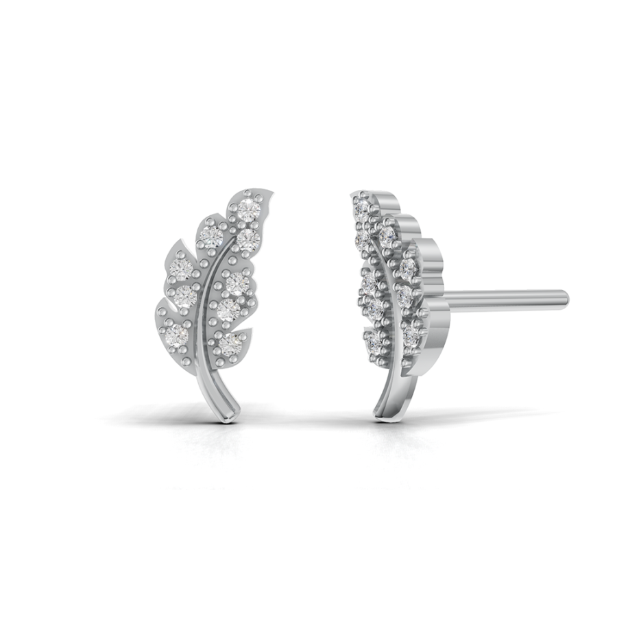 DIAMOND LEAF EARRINGS