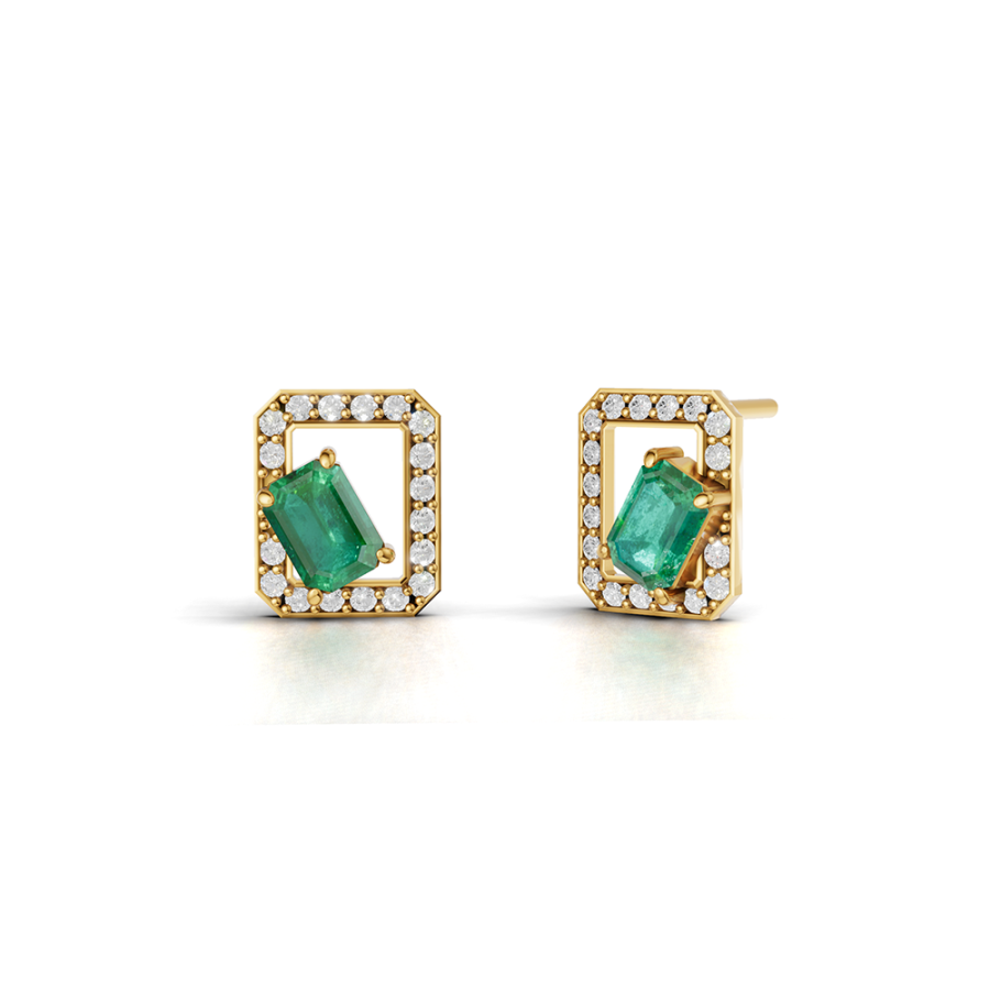 EMERALD FRAME EARRINGS