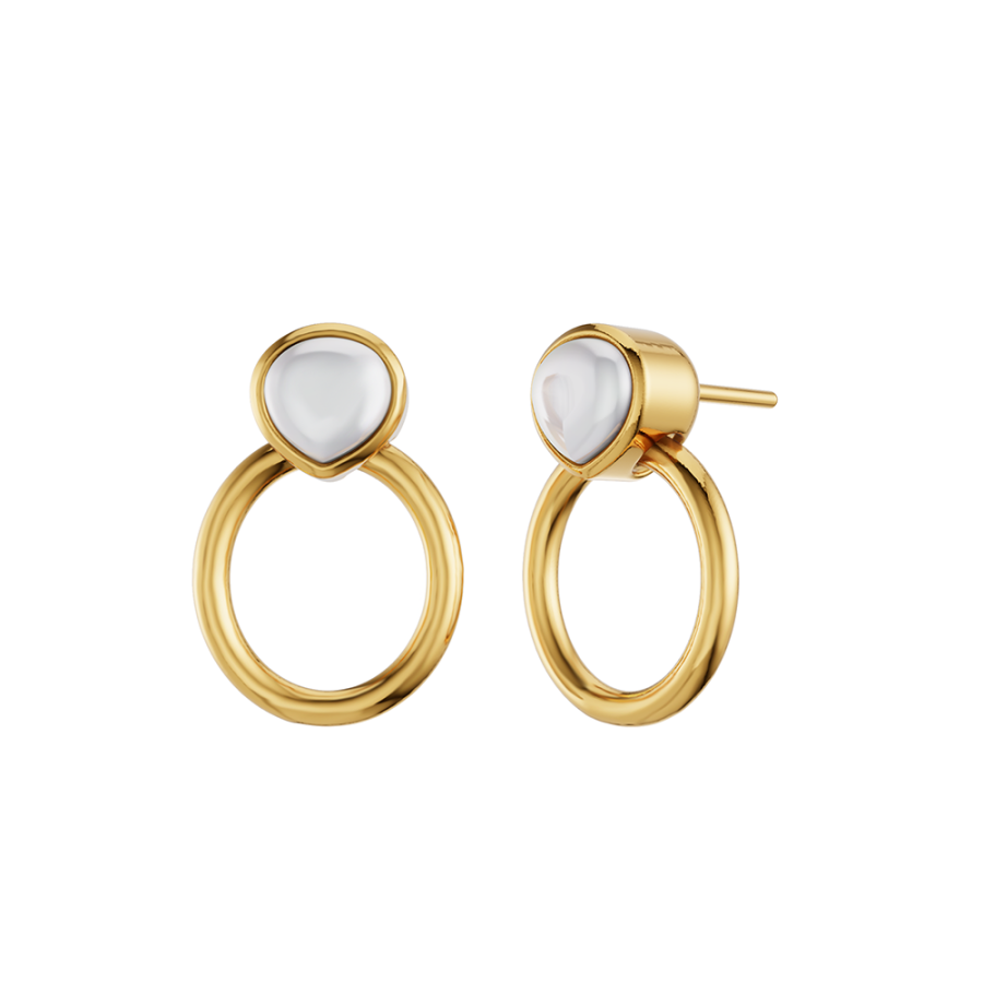 MOONSTONE ORBIT EARRINGS