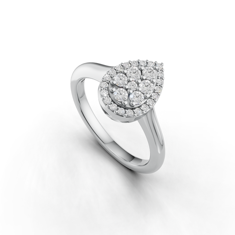 PEAR DIAMOND CLUSTER RING
