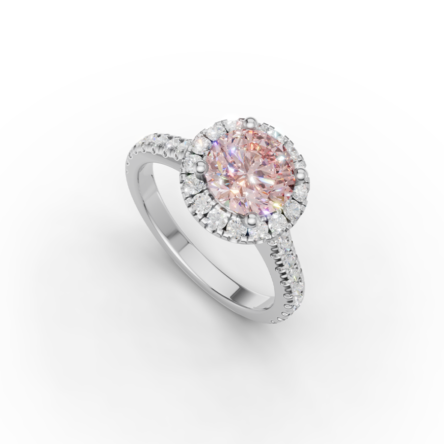 PINK DIAMOND HALO RING