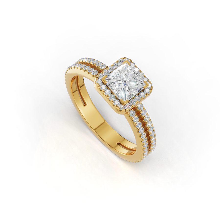 PRINCESS ZIRCON HALO RING