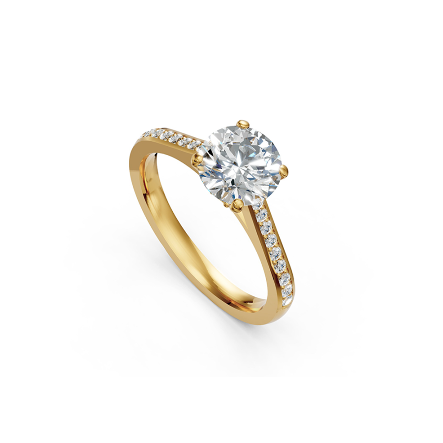 ROUND SOLITAIRE PAVÉ RING
