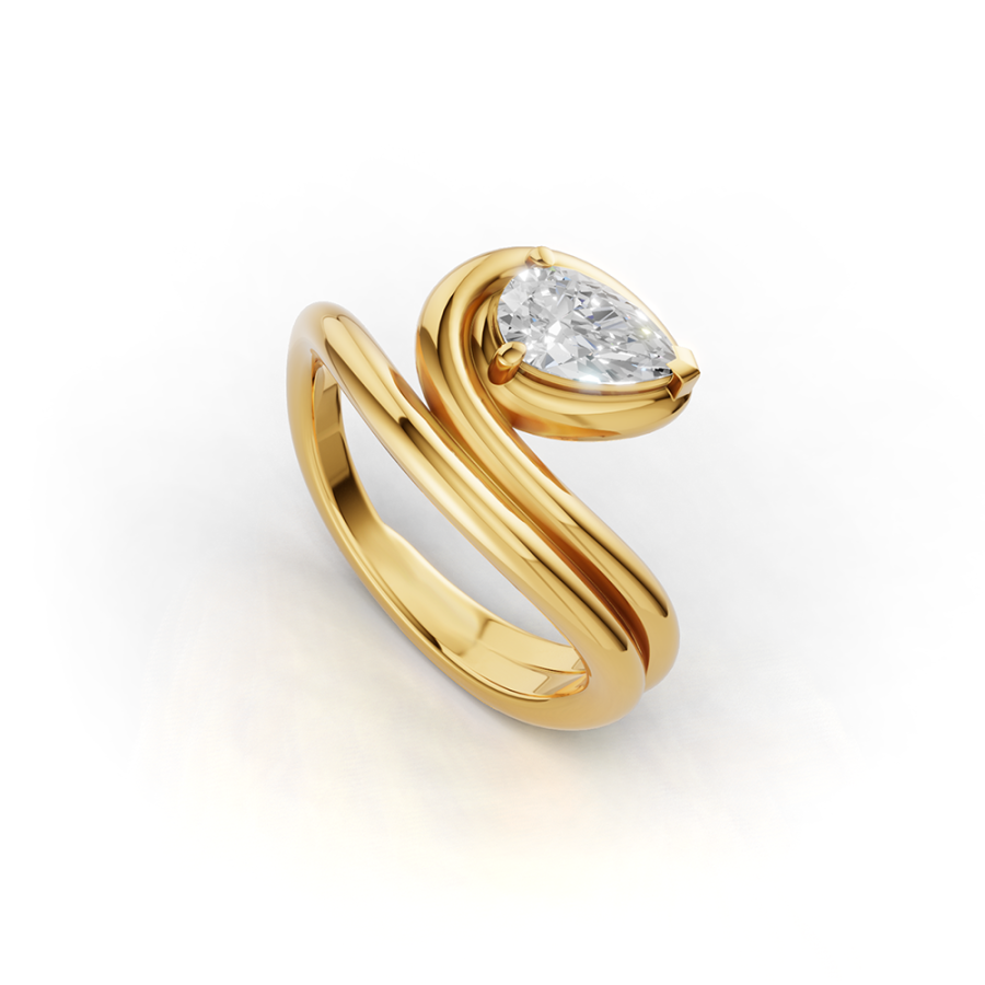 SERPENTINE PEAR RING
