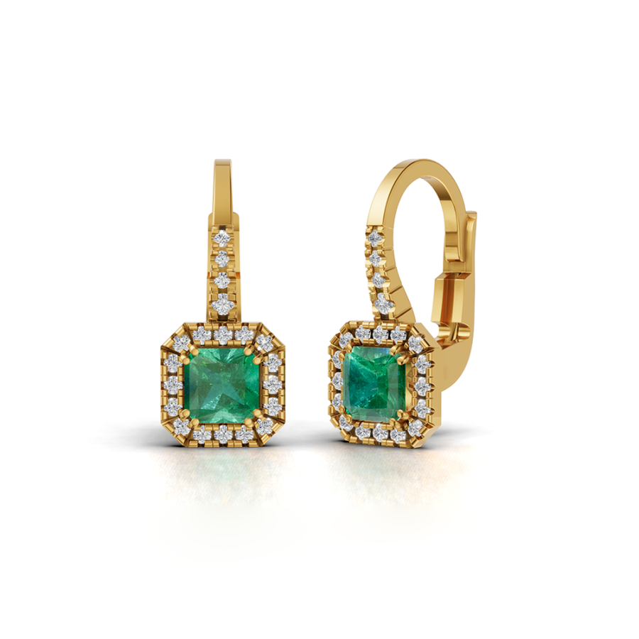 EMERALD SILHOUETTE HOOP EARRINGS