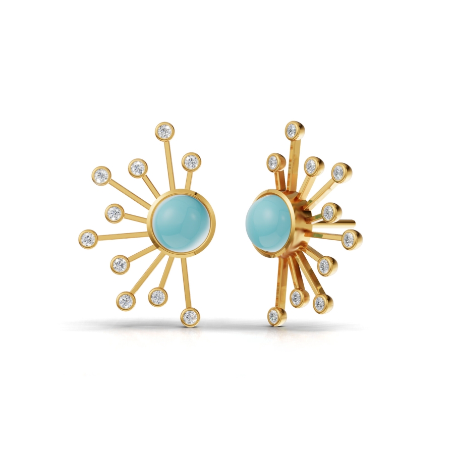 SUNBURST CHALCEDONY EARRINGS