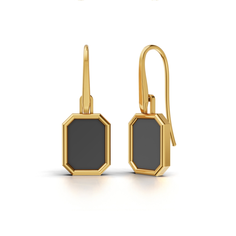ONYX FRAME EARRINGS