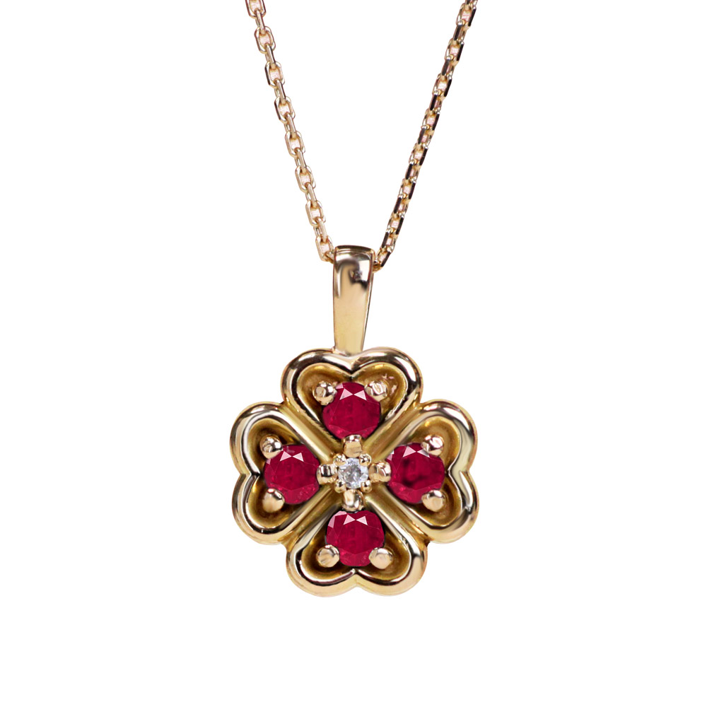 CLOVER RUBY PENDANT 