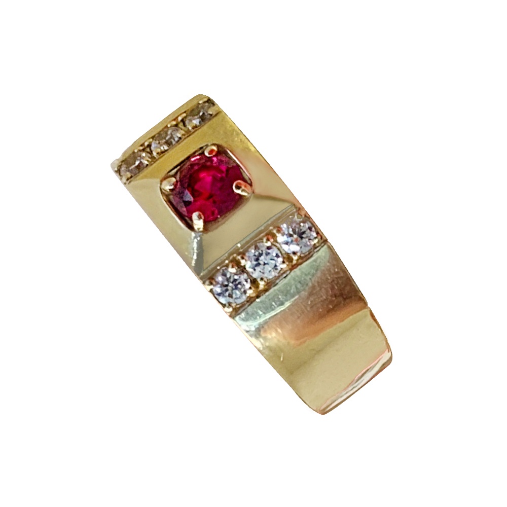 MEN RUBY AND ZIRCONIUM  RING