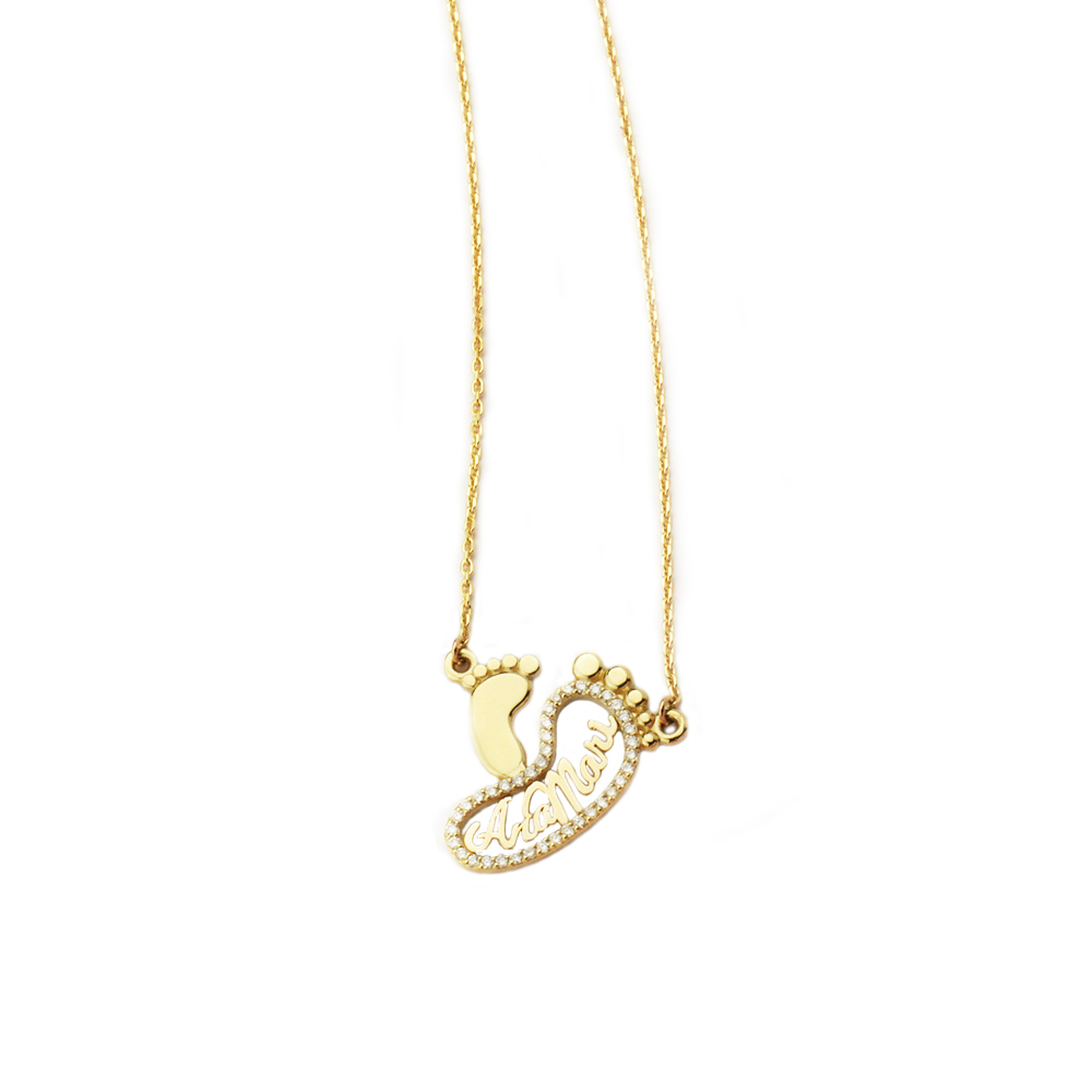 MOTHER AND BABY FEET NECKLACE