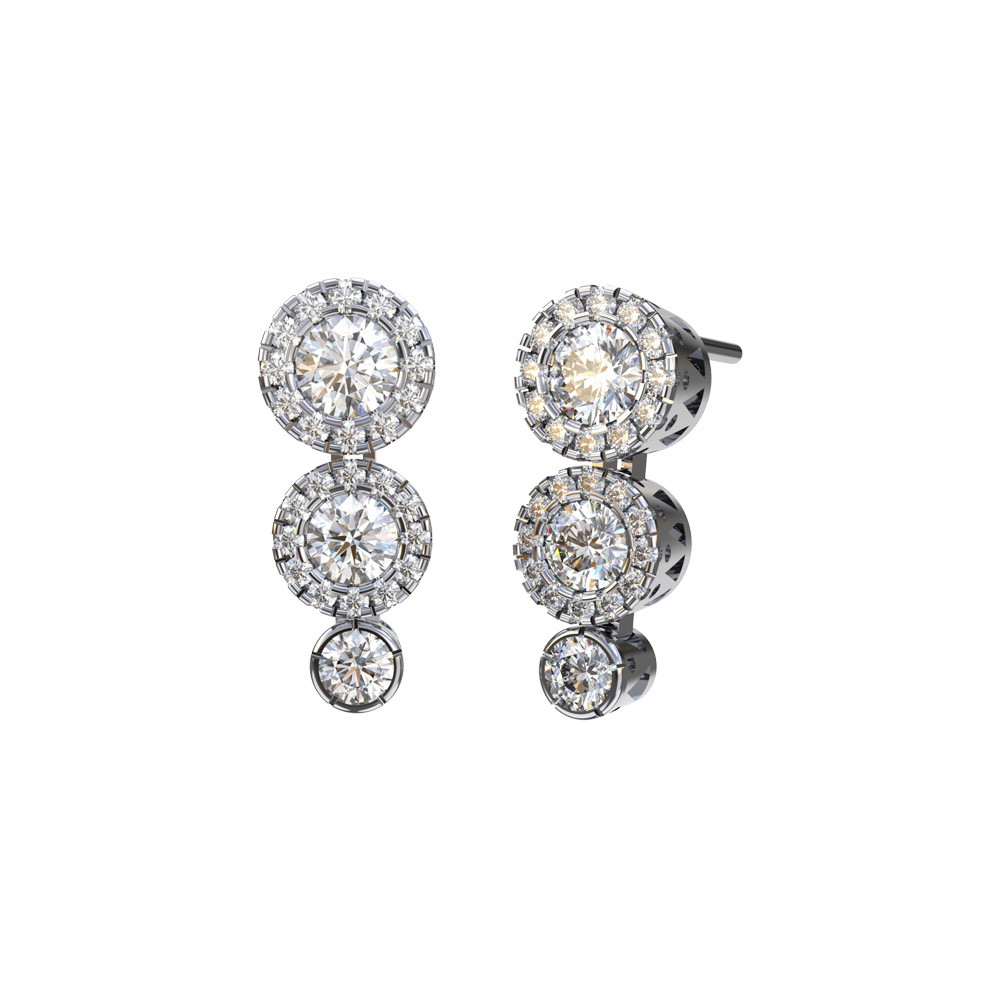 TRIOLOGY ZIRCONIUM EARRINGS  