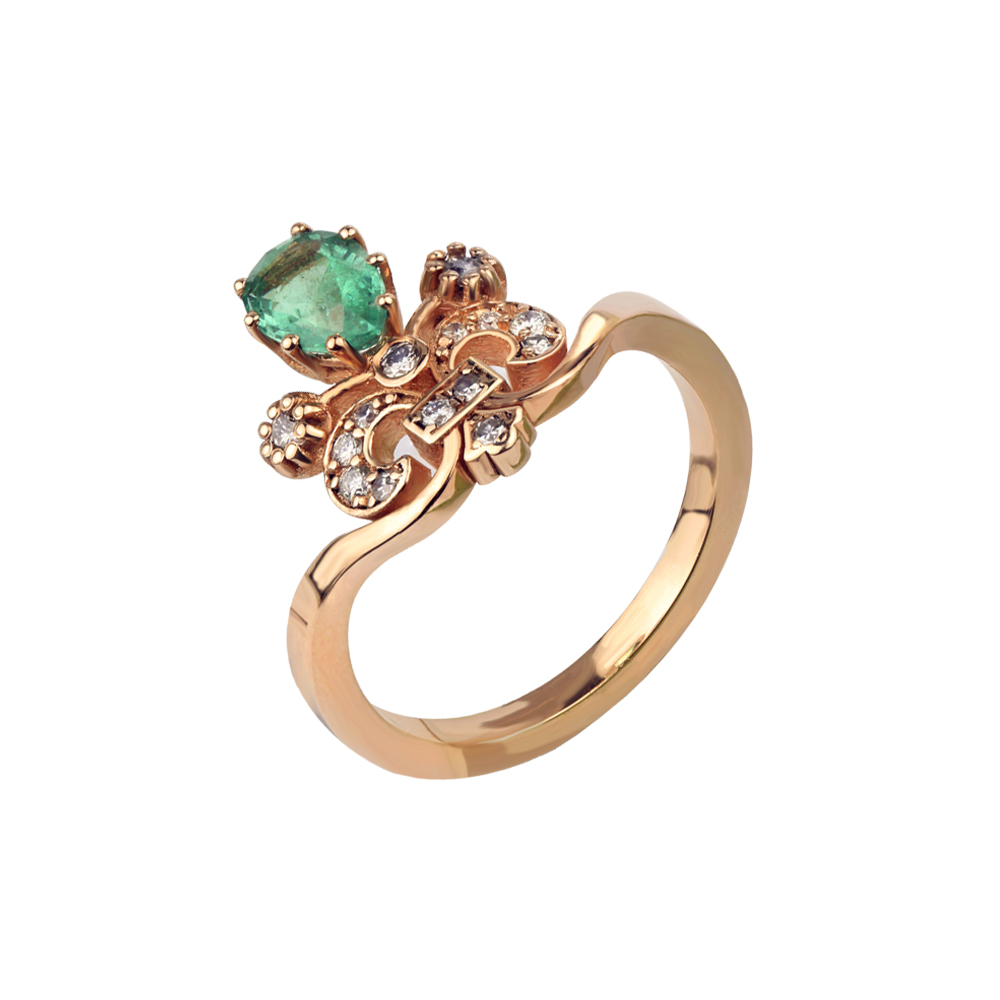 ANTIQUE ZIRCONIUM AND EMERALD 