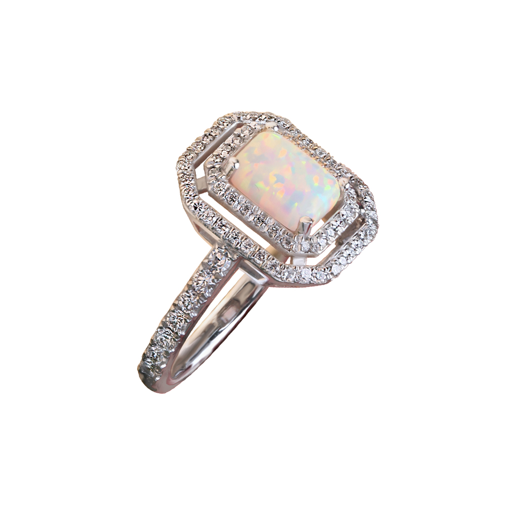 OPAL AND ZIRCONIUM CLASSIC RING