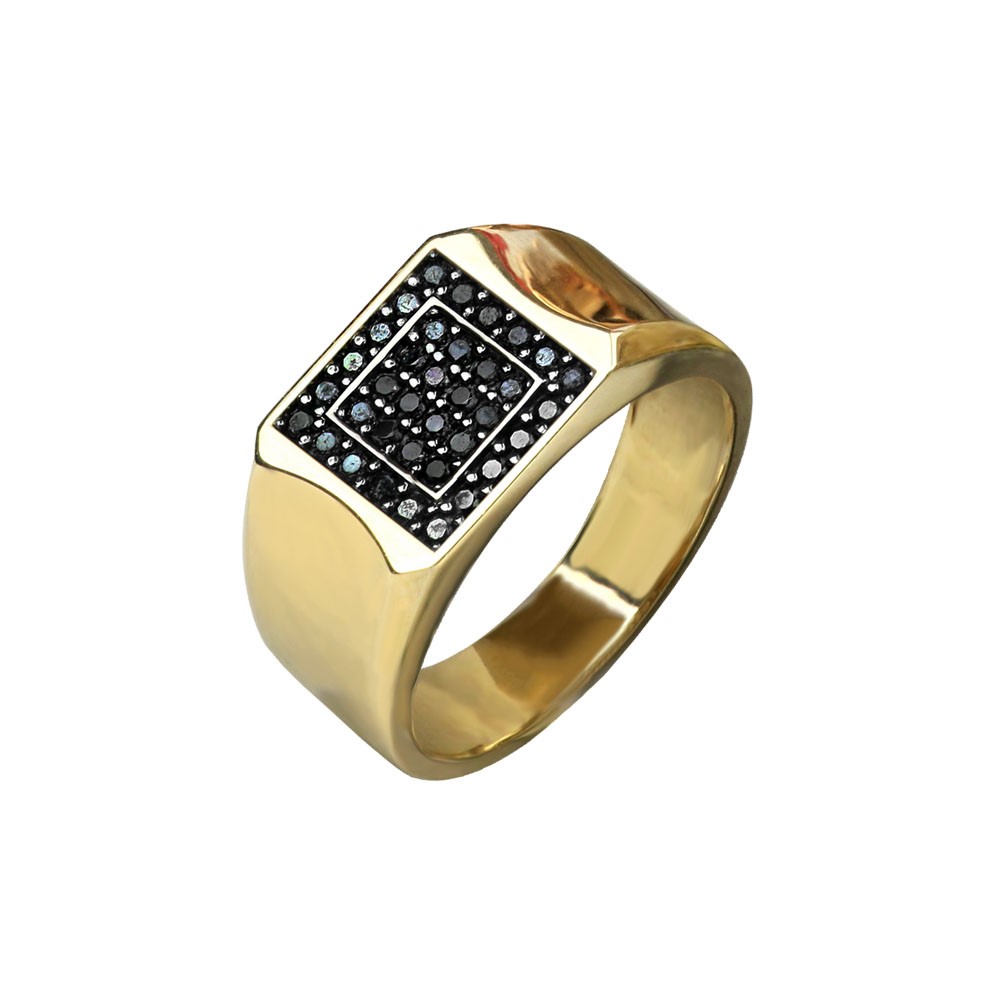 MEN RING BLACK ZIRCON