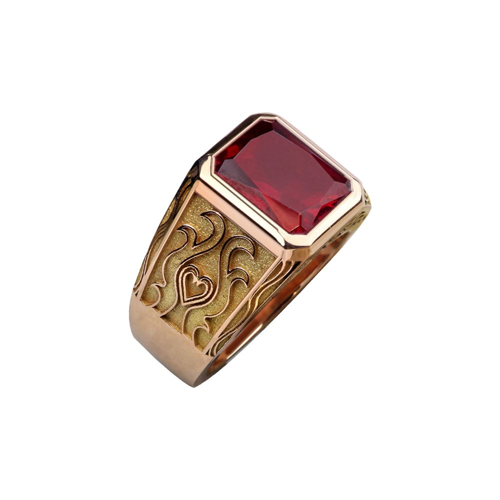 PERSONALIZED RUBY MEN RING