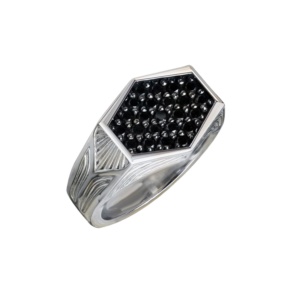 PERSONALIZED WHITE GOLD MEN RING