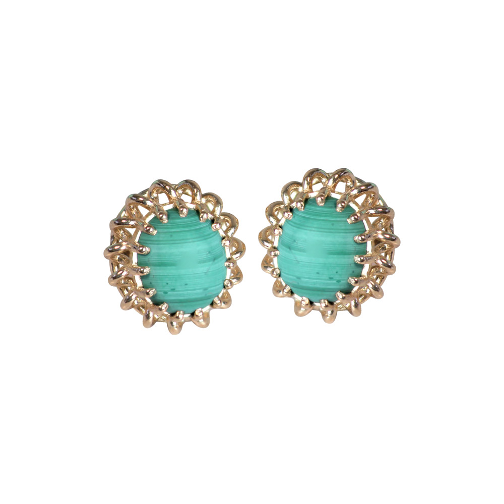 ANTIQUES MALACHITE EARRINGS